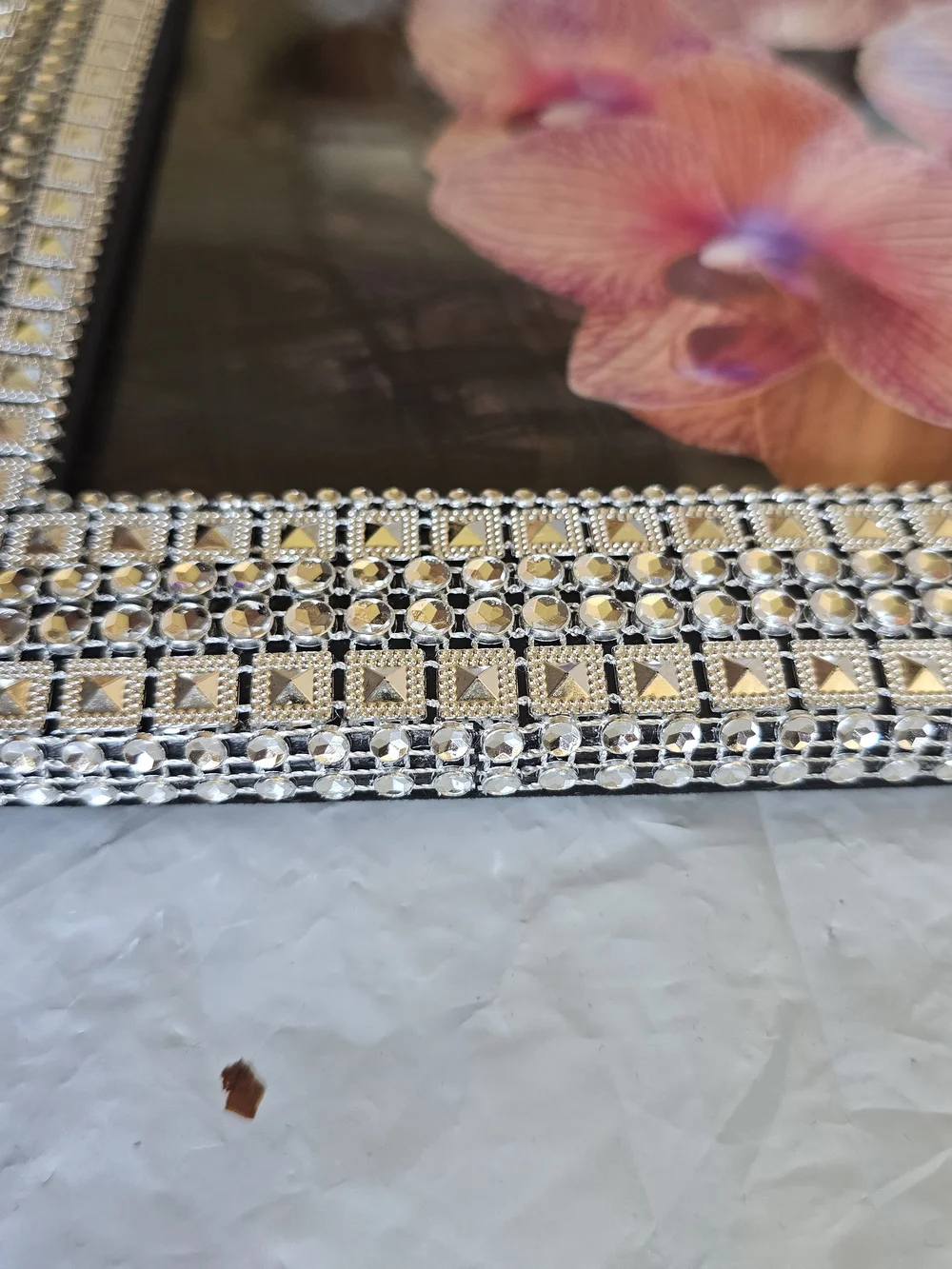 Framed Pink Orchid Wall Art New Heavy Handmade Frame 12x10 In Pic 8x10in